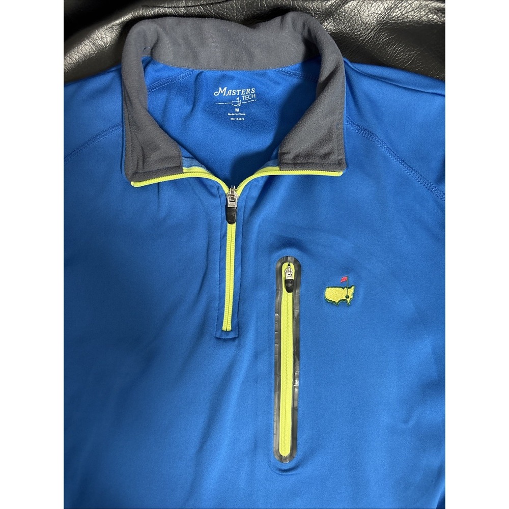 Masters Tech Augusta National 1/4 Zip Pullover Blue Golf Mens M - Picture 6 of 6